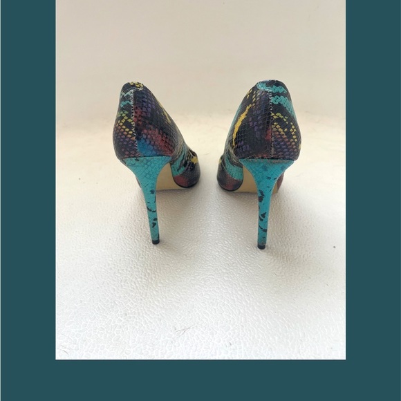 Steve Madden Snakeskin Stiletto Heels Womens Size 5.5 Multicolor Pre owned - Picture 3 of 6
